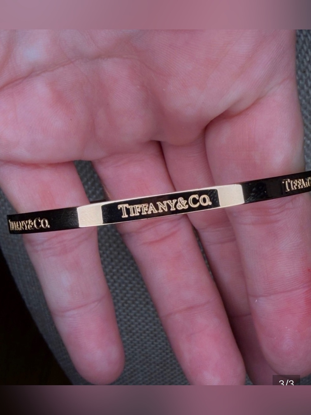 T & Co. Rose Tone Narrow Bangle Bracelet - Picture 3 of 3